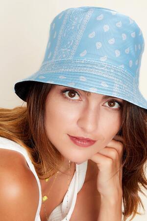 Sombrero de pescador con estampado de bandana Azul Poliéster h5 Imagen3